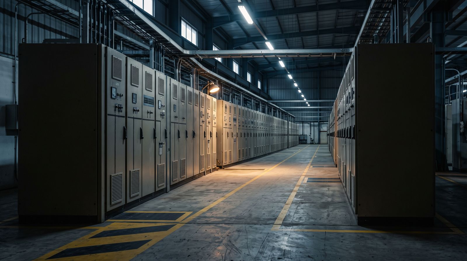 Rows of medium-voltage switchgear panels in the Voltaic facility, Nigeria